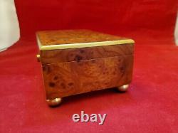 Reuge Music Box in Burl Wood Case with 36 Note 2 Tune Movement. Hear it Play