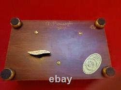 Reuge Music Box in Burl Wood Case with 36 Note 2 Tune Movement. Hear it Play