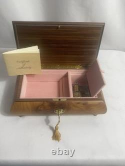 Reuge Romance Fuer Elise Elegant Wood Music Jewelry Box with Certificate Sorrento