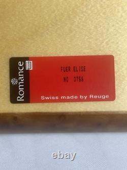 Reuge Romance Fuer Elise Elegant Wood Music Jewelry Box with Certificate Sorrento