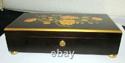 Reuge Sainte Croix Carillon Music Box 12 Tune 60 Note Italian Inlaid Wood Case