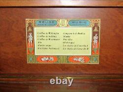 Reuge Sainte Croix Carillon Music Box 12 Tune 60 Note Italian Inlaid Wood Case