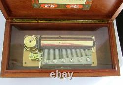 Reuge Sainte Croix Carillon Music Box 12 Tune 60 Note Italian Inlaid Wood Case