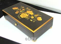 Reuge Sainte Croix Carillon Music Box 12 Tune 60 Note Italian Inlaid Wood Case