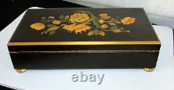 Reuge Sainte Croix Carillon Music Box 12 Tune 60 Note Italian Inlaid Wood Case