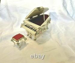 Reuge Spielwaren Dollhouse Rococo Szalasi Grand Piano WithBench Music Box VIDEO