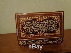 Reuge Swiss Inlaid Wood Jewelry Music Box Large Plays Isola di Capri