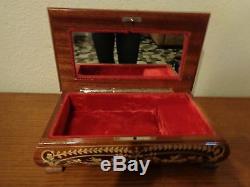 Reuge Swiss Inlaid Wood Jewelry Music Box Large Plays Isola di Capri