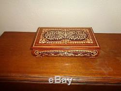 Reuge Swiss Inlaid Wood Jewelry Music Box Large Plays Isola di Capri