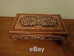 Reuge Swiss Inlaid Wood Jewelry Music Box Large Plays Isola di Capri