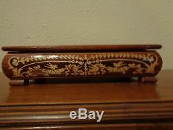 Reuge Swiss Inlaid Wood Jewelry Music Box Large Plays Isola di Capri