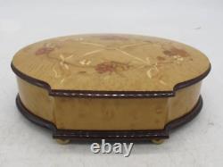 Reuge Swiss- Italian Wood Rose & Ribbon inlay 72 Note 3 Melody Chopin Music Box