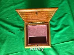 Reuge Swiss Jewelry Music Box with Inlaid Wood The Impossible Dream With Key