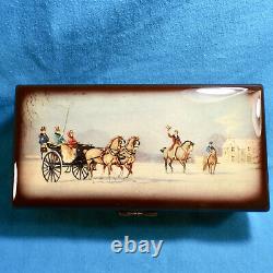 Reuge Swiss Movement Made in Switzerland Music Box Horse / snow Scene Fur Elise