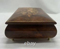 Reuge Swiss Romance Wood Inlay Music Jewelry Box You Light Up My Life Italy