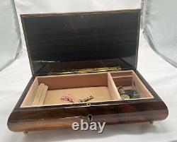 Reuge Swiss Romance Wood Inlay Music Jewelry Box You Light Up My Life Italy