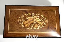 Reuge Switzerland Fine Wood Inlay Musical Keepsake Box BRAHMS WALTZ 1/36 Note