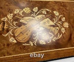 Reuge Switzerland Fine Wood Inlay Musical Keepsake Box BRAHMS WALTZ 1/36 Note