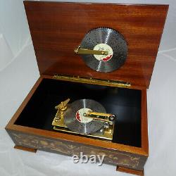 Reuge Switzerland Wood Inlay 12 Music Box 6-discs & Mfr's Box Axa7255820000031