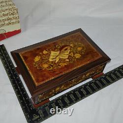 Reuge Switzerland Wood Inlay 12 Music Box 6-discs & Mfr's Box Axa7255820000031