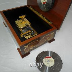 Reuge Switzerland Wood Inlay 12 Music Box 6-discs & Mfr's Box Axa7255820000031