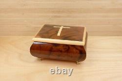 Reuge Switzerland Wood Music Box 18 is Plays Ave Maria, Handcrafted in Italy
