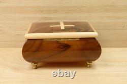 Reuge Switzerland Wood Music Box 18 is Plays Ave Maria, Handcrafted in Italy