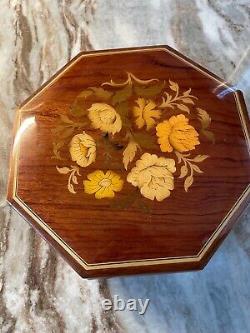 Reuge Wood Inlaid Italian Sorrento Floral Music Jewelry Box Italy-Dr. Zhivago