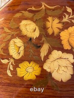 Reuge Wood Inlaid Italian Sorrento Floral Music Jewelry Box Italy-Dr. Zhivago