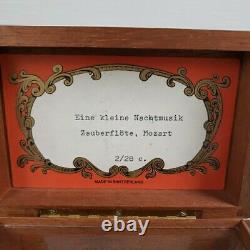 Reuge Wood Music Box 2/28 Eine Kleine Nachtmusik Zauberflote Mozart 1 Tune VTG