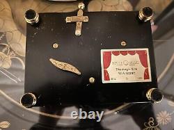 Reuge music box SAINTE-CROIX 1855 36Ls. Black color and B-10cm, L-13.5cm, H-5cm