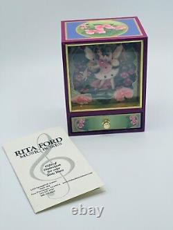 Rita Ford Music Box 65th Anniversary Tale From Viena Wood Fairy Pink Flowers NIB