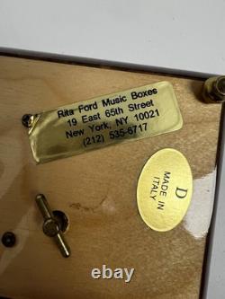 Rita Ford Music Boxes Angel Swiss Reuge Movement Italy Made Wood Music Box