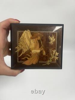 Rita Ford Music Boxes Angel Swiss Reuge Movement Italy Made Wood Music Box