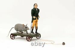 Robert Burns Pursued by A Giant Mouse Automaton Pull Along Figure