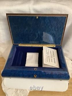 Romance Reuge A Time For Us Jewelry Music Box Wood Inlay Royal Blue NEW IN BOX