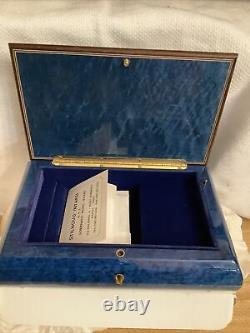 Romance Reuge A Time For Us Jewelry Music Box Wood Inlay Royal Blue NEW IN BOX