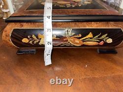 Romance Reuge Floral Inlaid Jewerly Music Box Made In Italy Vienna Woods