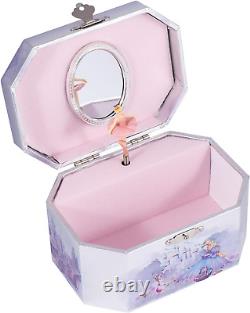 S Purple Castle Ballerina Swan Lake Music Jewelry Box