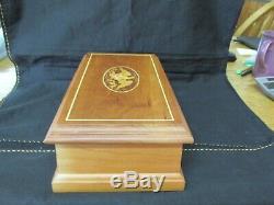S38 Collectible Cherry Wood Inlaid Music Box By Ira Lesher & Son Marion Pa 1970