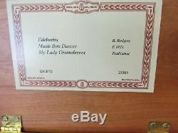 S38 Collectible Cherry Wood Inlaid Music Box By Ira Lesher & Son Marion Pa 1970