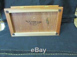 S38 Collectible Cherry Wood Inlaid Music Box By Ira Lesher & Son Marion Pa 1970