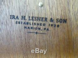 S38 Collectible Cherry Wood Inlaid Music Box By Ira Lesher & Son Marion Pa 1970