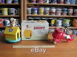 SNOOPY / PEANUTS LOT Of 2 WOOD MUSIC BOXES SCHMID VINTAGE