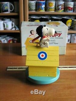 SNOOPY / PEANUTS LOT Of 2 WOOD MUSIC BOXES SCHMID VINTAGE