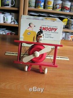 SNOOPY / PEANUTS LOT Of 2 WOOD MUSIC BOXES SCHMID VINTAGE