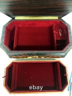 SORRENTO ITALY WOOD INLAY w VIOLIN FLOWERS MUSIC BOX WHEN YOU WISH UPON A STAR