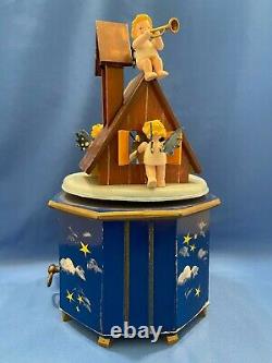 STEINBACH Music Box Angels THORENS Carved Wood Germany Christmas Western Zone