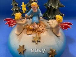 STEINBACH Music Box Nativity Carved Wood REUGE Germany Vintage 1950s