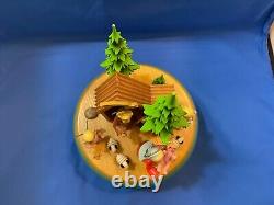 STEINBACH Music Box Nativity Carved Wood REUGE Germany Vintage 1970s Large